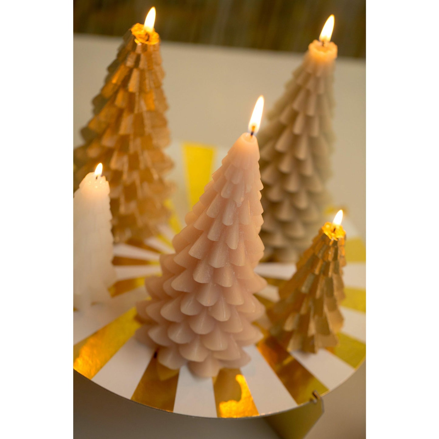 Gouden Kerstboom Kaars Groot | Rustik Lyn Woonunique