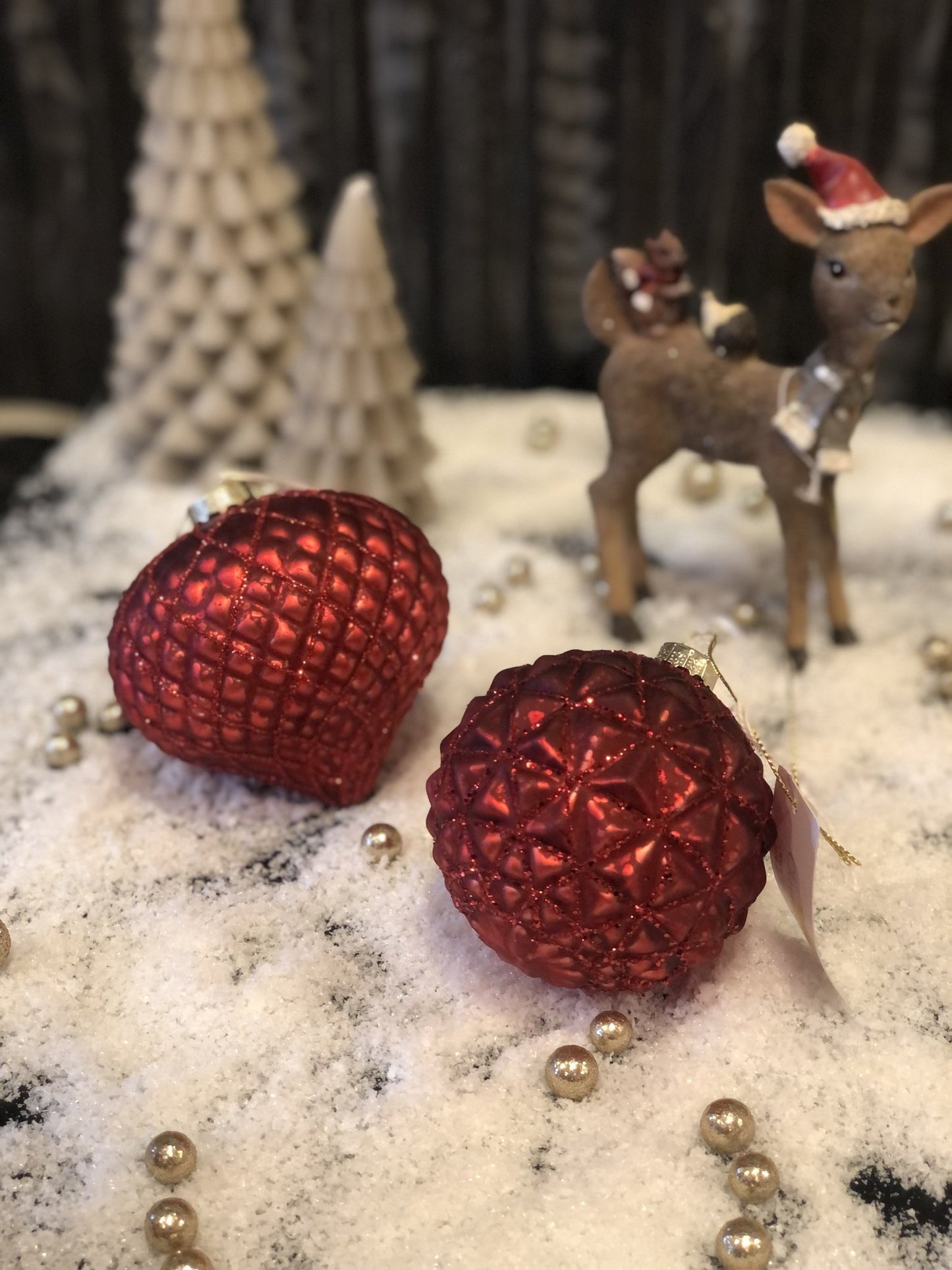 Kerstbal rood druppel Woonunique