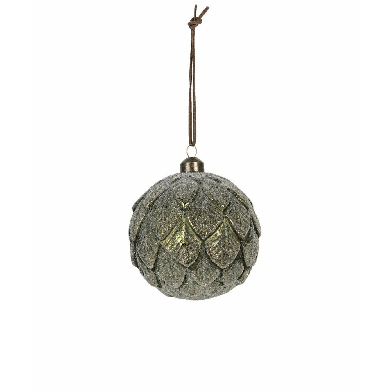 Landelijk Romantisch Kerstbal 10 cm | Groen | Rond | Glas Woonunique