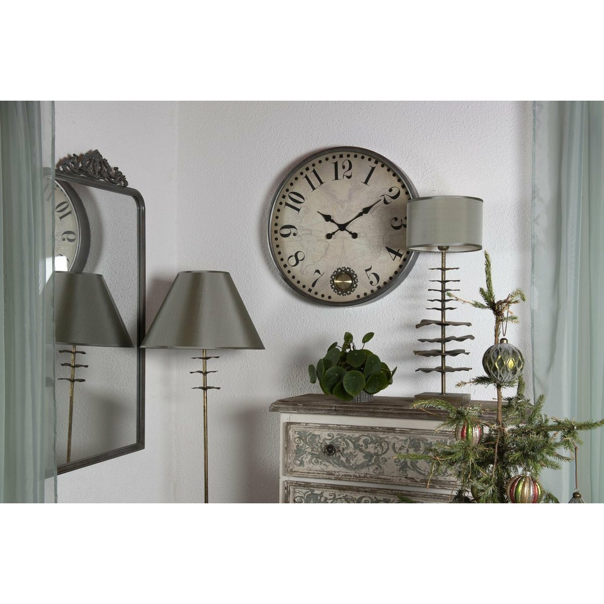 Landelijk Romantisch Kerstbal | Groen | Glas | Rond Woonunique
