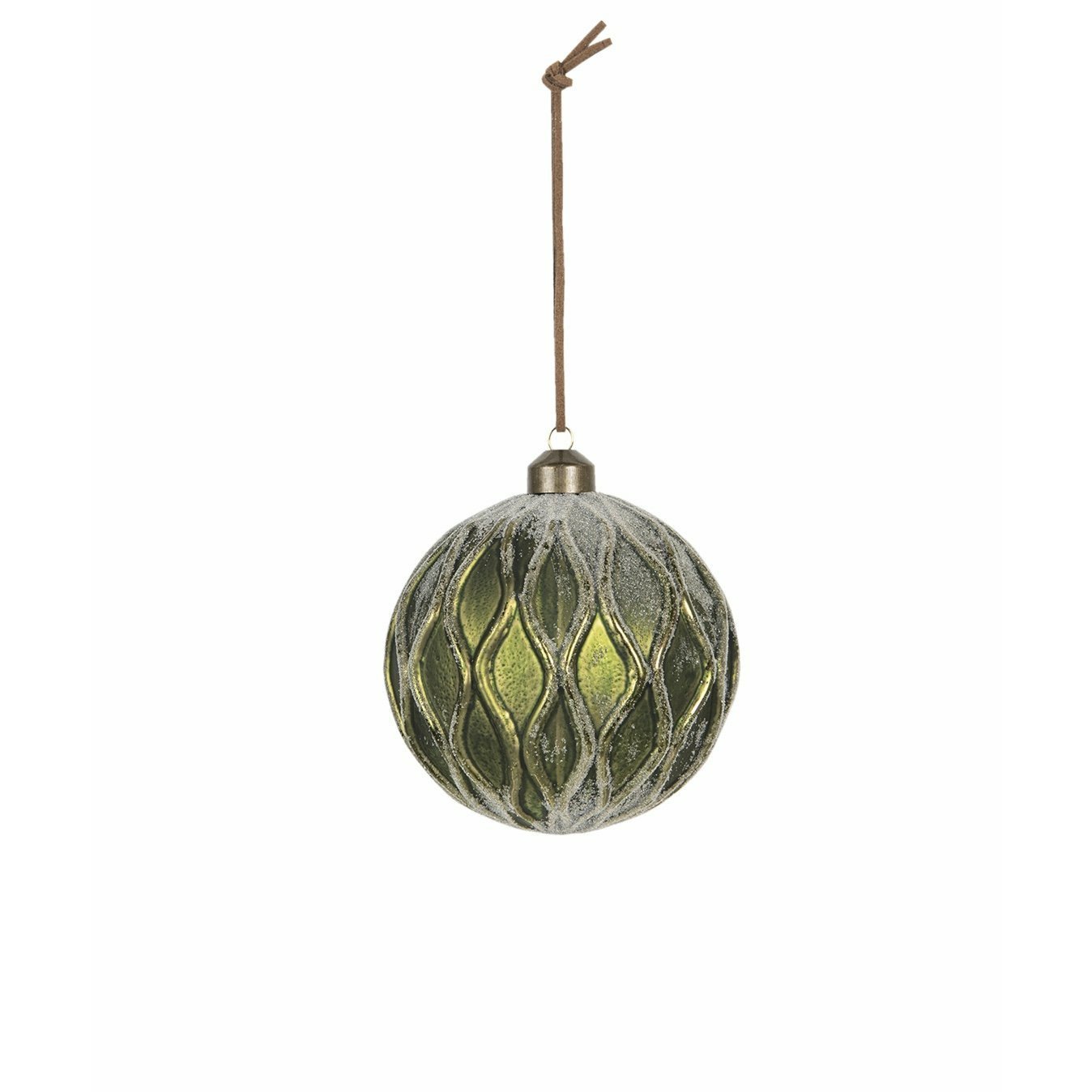 Landelijk Romantisch Kerstbal | Groen | Glas | Rond Woonunique