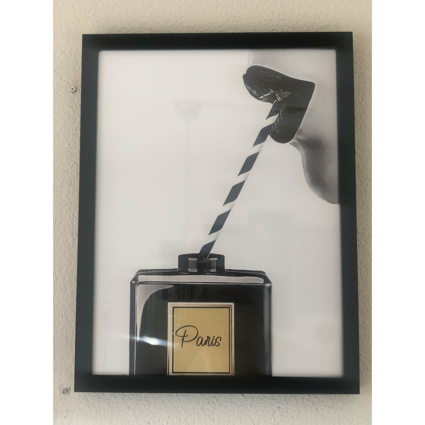 Modern Schilderij Zwart / Wit / Goud | Chanel Woonunique
