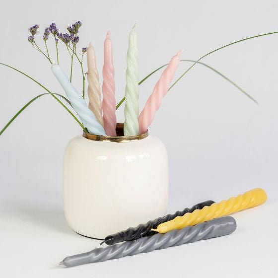 Swirl Kaarsen | Geel Woonunique