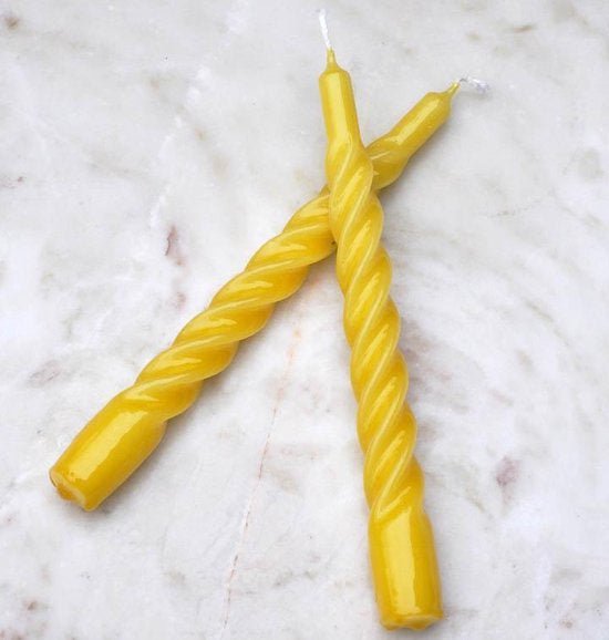 Swirl Kaarsen | Geel Woonunique