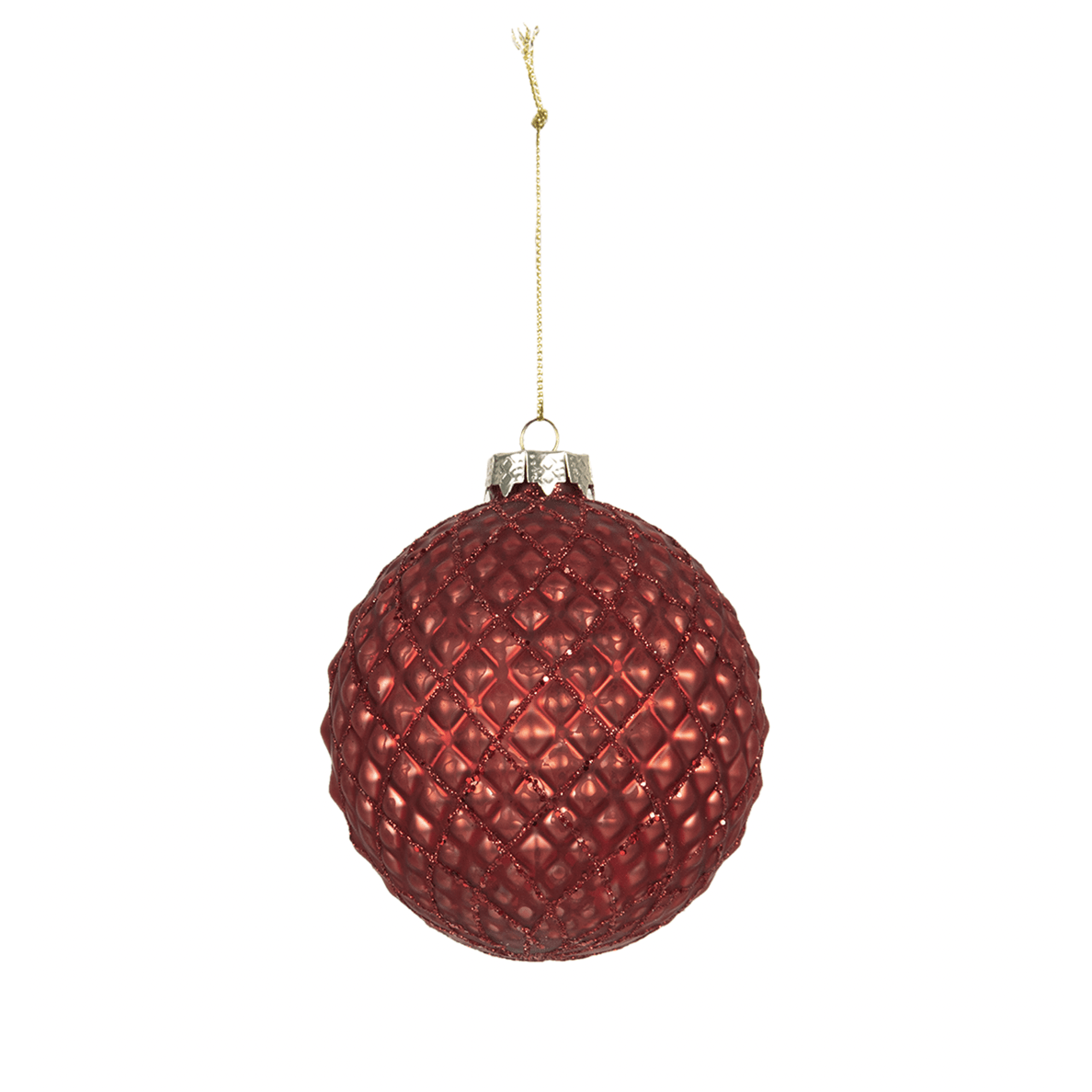Unieke Kerstbal Rood 8 cm | Rond | Clayre & Eef Woonunique