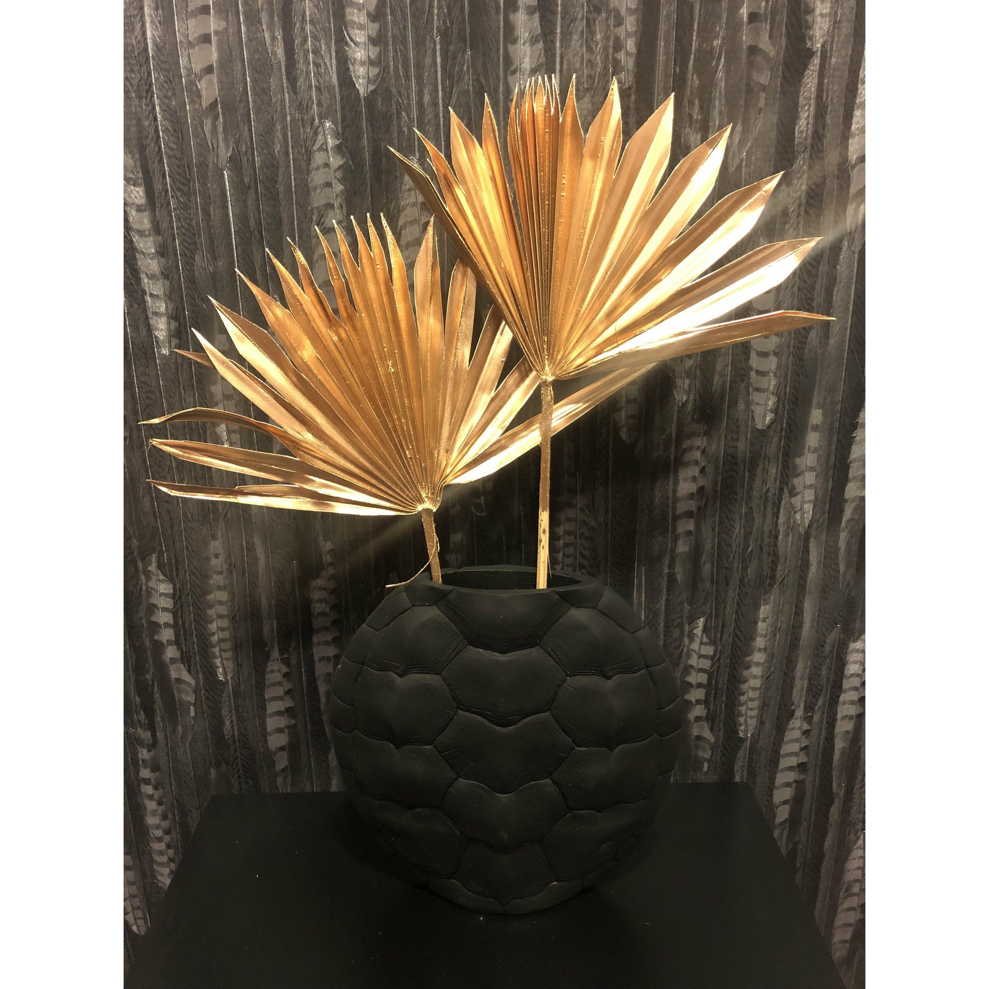 Gedroogde Palmbladeren waaier vorm | Goud Woonunique