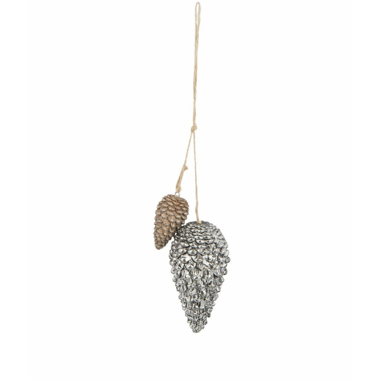 Kerstdecoratie hanger Dennenappel | Zilver Woonunique