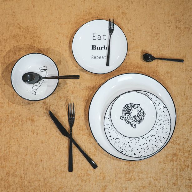 Theelepels Zwart | 6-Delig Woonunique